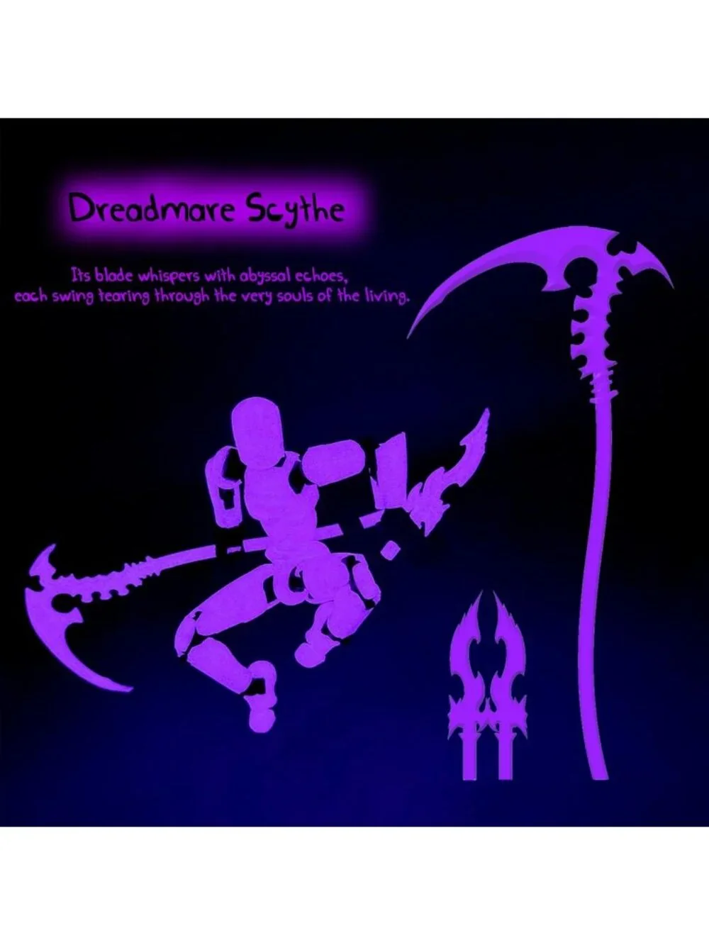 6-Pack Glowing 3D Printed Action Figures Set with Weapons - Colorful